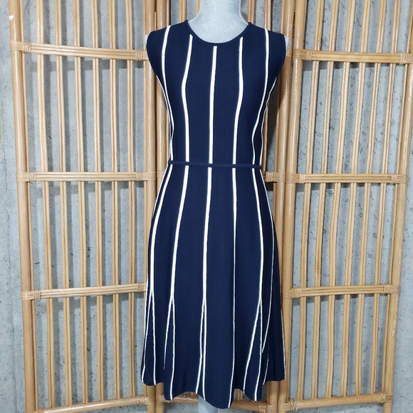 Calvin Klein Dresses & Skirts - Calvin Klein A-line Stripe Midi Dress Knit Career